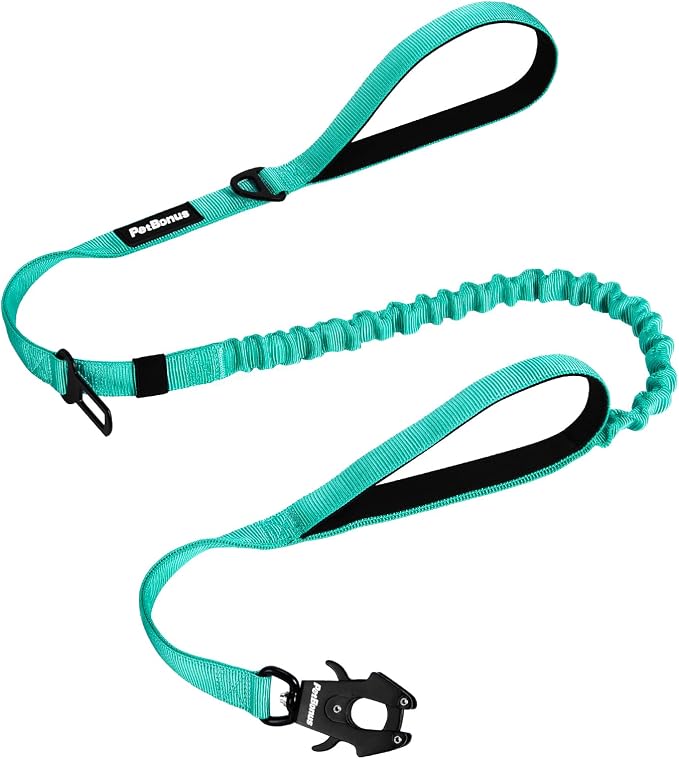 PetBonus Heavy Duty Tactical Dog Leash and 2-Pack Large Silicone Collapsible Dog Bowls