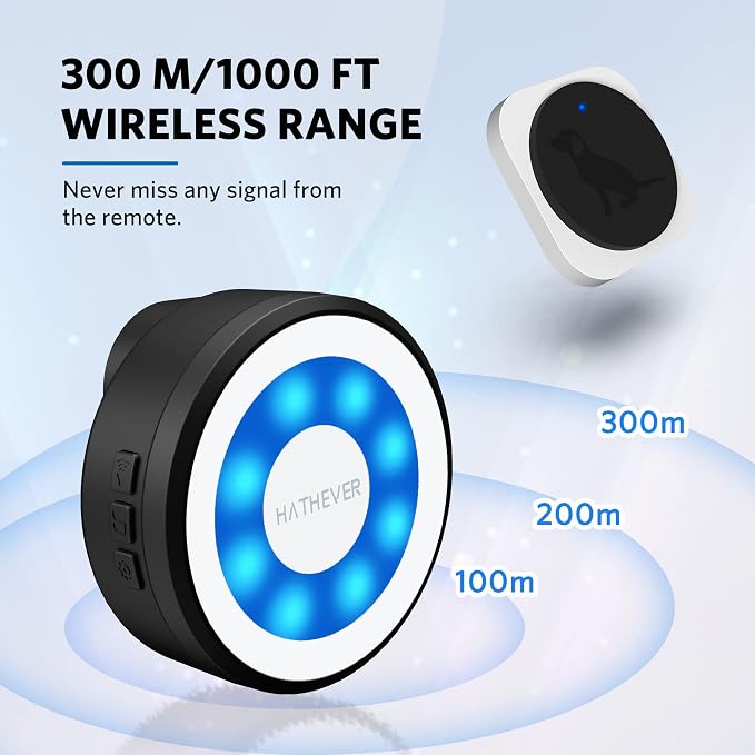 Dog Bell for Door Potty Training, Wireless Doggie Door Bell Operating at 1000 Feet with Chew Resistant IP65 Waterproof Touch Button, 4 Notification Modes