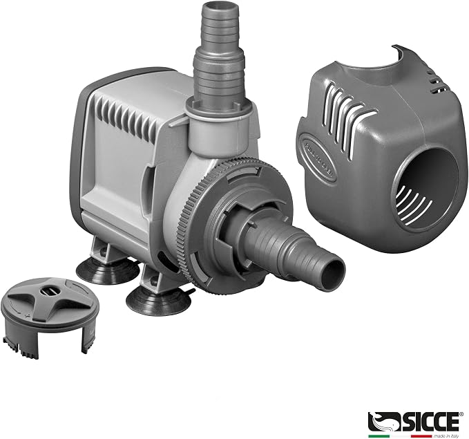 SICCE Syncra Silent 3.5 Multifunction 687 GPH Submersible Water Pump | Italian Made 68W Ultra Quiet Durable Aquarium Fish Tank, Fountain, Pond, Hydroponics, Terrarium Black | Freshwater & Saltwater