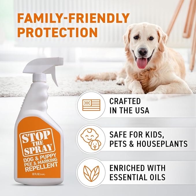 EBPP Stop the Spray - Dog & Puppy Pee Marking Repellent - Pet Training Spray - Puppy Potty Training Spray for Dogs - Dog Pee Stopper - Pee Deterrent for Dogs - No Marking Spray for Dogs Indoor 32oz