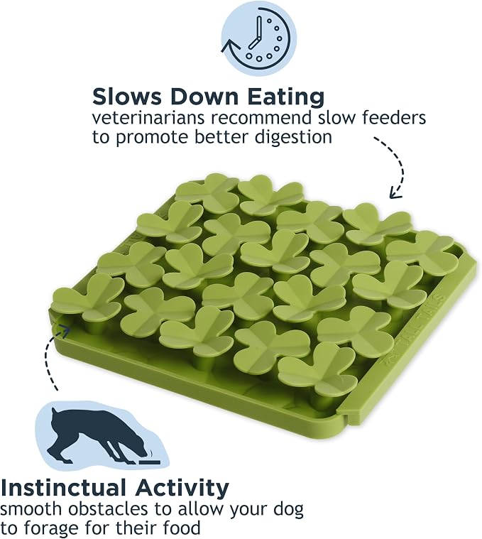 Tall Tails Clover Foraging Mat for Dogs and Cats – Slow Pet Feeder Puzzle Mat for Easy & Engaging Feeding