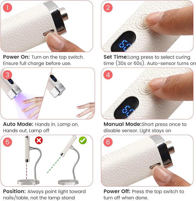 Handheld Mini UV Light for Nails: Flash Cure UV Led Nail Lamp with Cat Eye Magnet- Hand Held Fast Dry Single UV Lamp Pen with Auto Sensor for Manicure Home Salon (Pink)