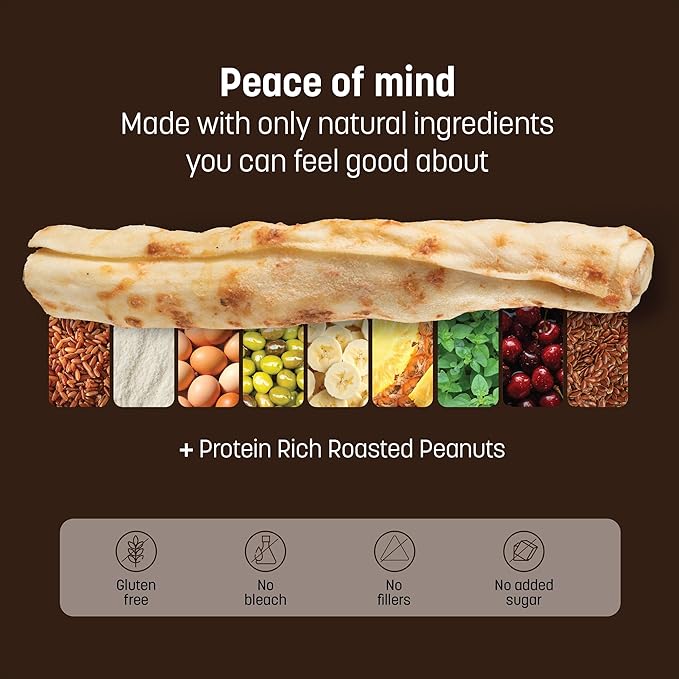 Earth Animal No Hide Chews - Long Lasting Rawhide Free Small Dog Chews Rolls, Peanut Butter - 2 Count