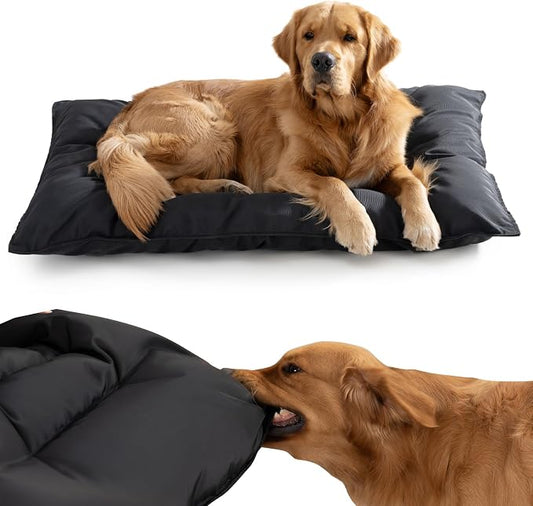 Chew Proof Indestructible Dog Bed - Durable Dog Bed for Aggressive Chewers, Machine Washable & Waterproof Indoor Outdoor Crate Pad, Tough Kennel Pad for Small Dogs (X-Small (17"x23"))