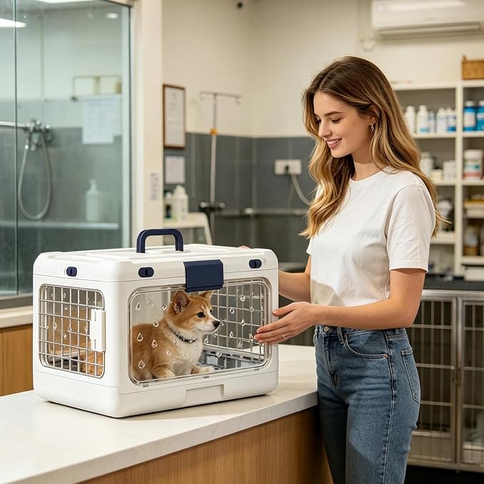 Genérico Canine Cage, Rigid Pet Carrier, Rigid Carrier for Cats | Outings with Puppies and Camping Outdoor Cycling Hiking Travel
