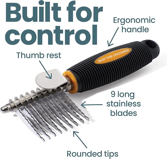 Save THE Shave Bundle: Emergency Dematter Cream + Rake Brush – The Complete At-Home Mat Relief System for Goldendoodles, Poodles & Doodles. Fast-Acting Mat Remover & Dematting Tool