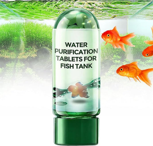 Water Purification Tablets for Fish Tank, Powerful Aquarium Water Purification Tablet, Efficient Clear Turbidity & Improve Water Quality, Remove All Kinds of Turbidity from Fish TankWater (1pcs)