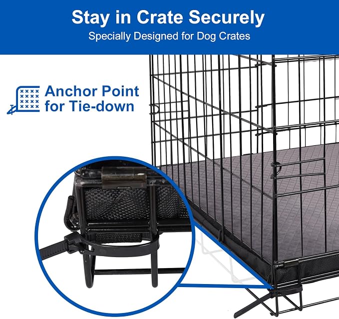 Indestructible Dog Beds, Enhanced Quilted Chew Proof Dog Crate Pad for Aggressive Chewer, Washable Cover Dogs Mat for Crate, Non-Skid Kennel Pad, Durable Pet Bed for Puppy (Gray, 23"x18")