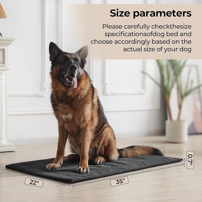 Chew Proof Dog Crate Pad - Indestructible Durable Dog Bed for Aggressive Chewers, Machine Washable & Waterproof Indoor Outdoor Tough Kennel Pad for Medium Dogs (Medium (22"x35"))