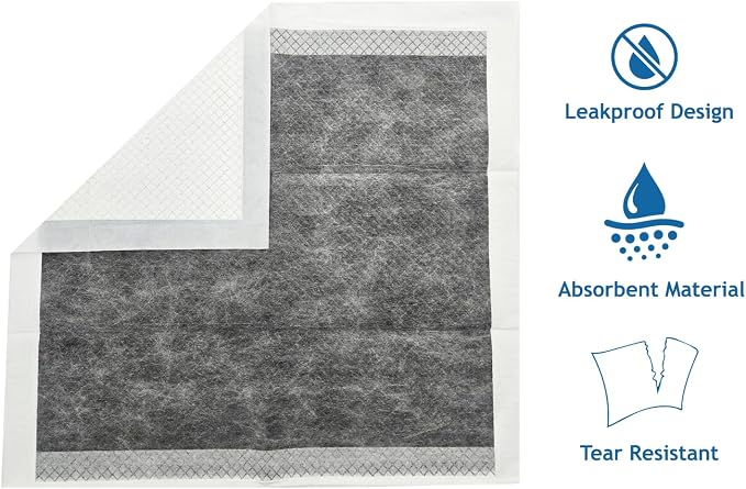 Puppy Pee Pads, 22 x 22 Inch 600 Count, Dog Wee Wee Training Pads, Leak-Proof Quick Absorb 6-Layer Design for Pet Potty Training, Ideal for Puppies, Cats, Rabbits, Guinea Pigs, Charcoal