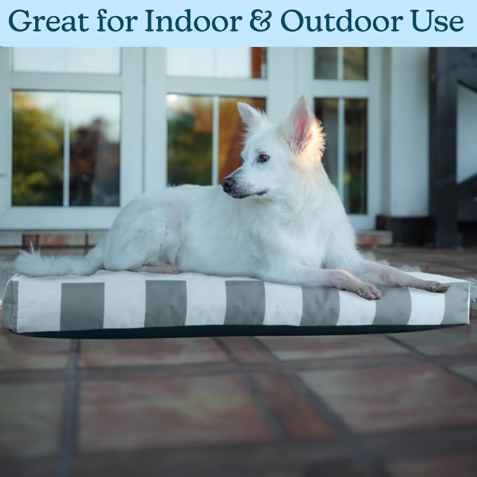 PETMAKER Dog Bed - Indoor/Outdoor Dog Bed with Removable Washable Cover and Non-Slip Bottom - 36in Medium Pet Bed for Dogs up to 70lbs - Water-Resistant Dog Beds (Gray)