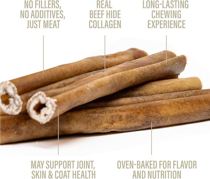 Chewer´S Joy - Treats - Collagen Sticks 5-6" (5 Count) - Beef Collagen Chews for Dogs - Single Ingredient Long-Lasting Chews - High Protein - Made with Beef Hide Collagen – Digestible and Safe