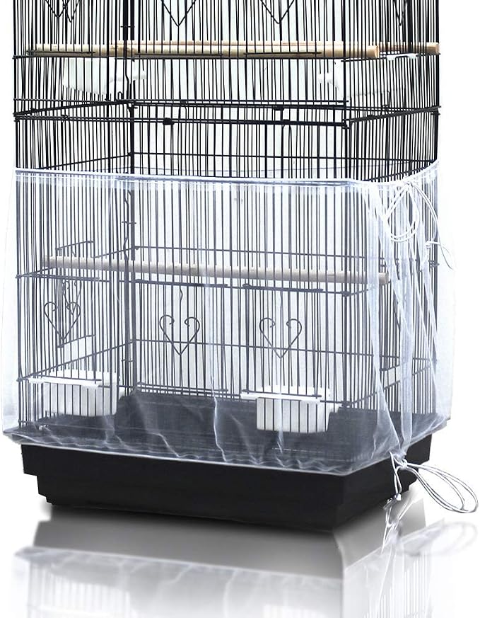 ASOCEA 2Pcs Bird Cage Seed Catcher Birdcages Extra Large Nylon Mesh Netting for Parakeets Cockatiel
