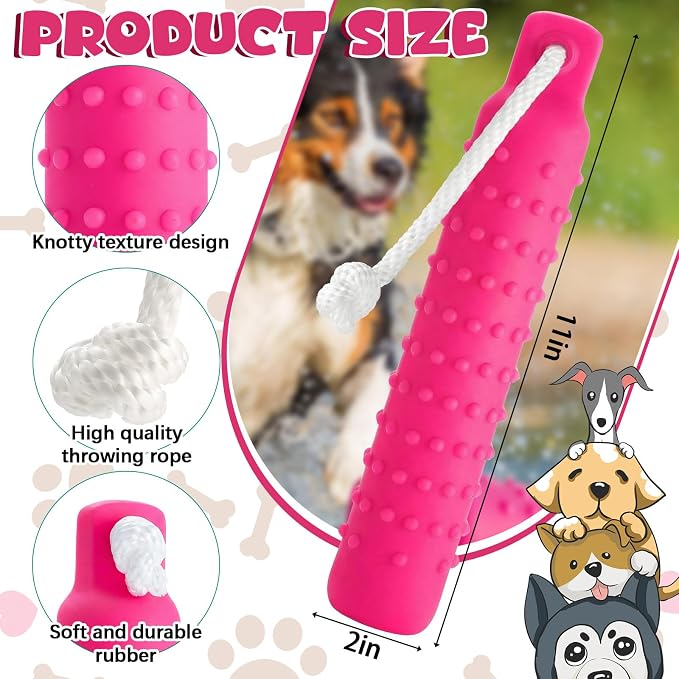 Blueweenly 4 Pcs Dog Bumper Toy for Water Retrieving Plastic Puppy Training Dummy Dog Float Toy Lightweight for Float on The Water Pool Outdoor Training Hunting Fetching (Pink)