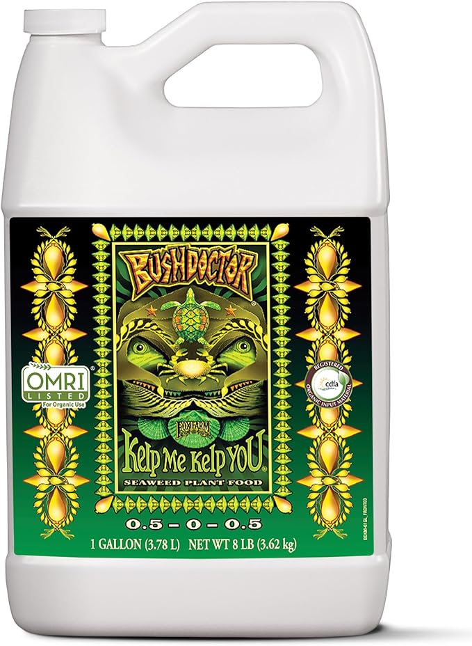 FoxFarm Bush Doctor Kelp Me Kelp You Seaweed Plant Food - 0.5-0-0.5 Liquid Kelp Fertilizer for Gardens, Hydroponic & Drip Irrigation Systems - Nutrient Uptake & Plant Growth - 1 Gallon