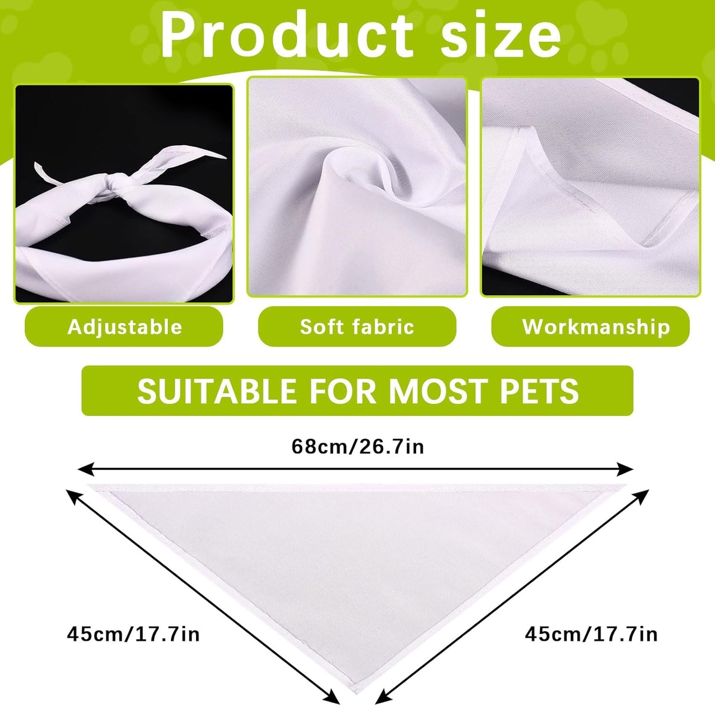 15 PCS Sublimation Blank Dog Bandana,DIY Custom Holiday Dog Scarf, Sublimation pet Triangle bib Handkerchief Accessories Tags Blanks Bulk