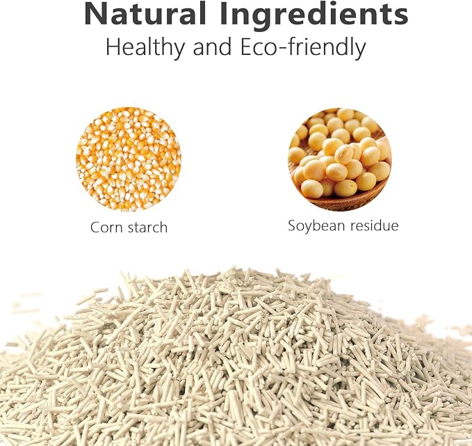 Tofu Cat Litter - Strong Clumping, Ultra Absorbent, Odor Control, Flushable, Low Tracking, Low Dust Tofu Litter Pellets - 4 Packs/24LB (Original Flavor)