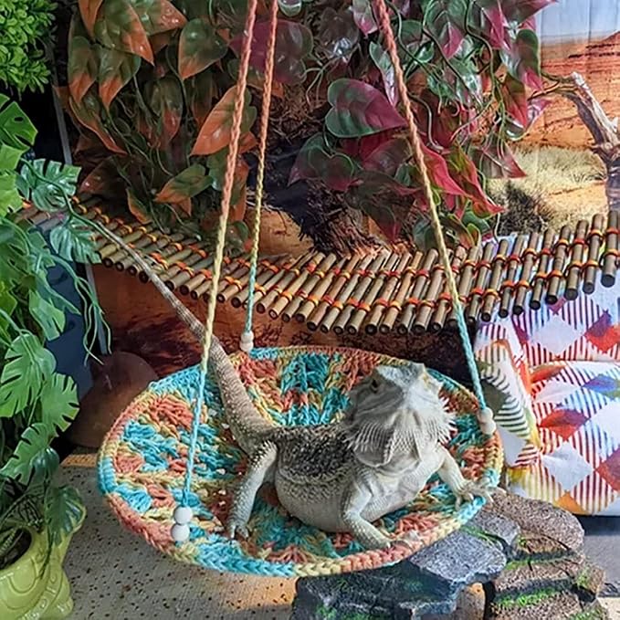 Bearded Dragon Travel Backpack Carrier Bag+Reptile Climbing Hammock