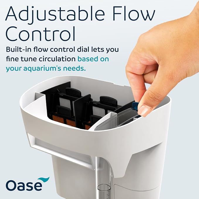 OASE BioStyle Power Filter for Aquariums up to 30 gallons, Multi-stage Filtration, Easy Maintenance, Quiet Hang on Back Filter, White