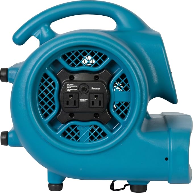 XPOWER X-400A Pro 1/4 HP 1600 CFM Centrifugal Air Mover, Carpet Dryer, Floor Fan, Blower, Daisy Chain, for Water Damage Restoration, Janitorial, Plumbing, Home Use,Blue
