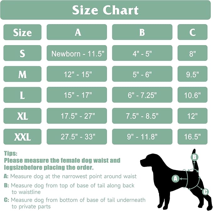 Dog Diapers Female 5pcs,Reusable Dog Doggie Puppy Doggy Diapers Female, Period Panties in Heat, Leaf, XXLarge