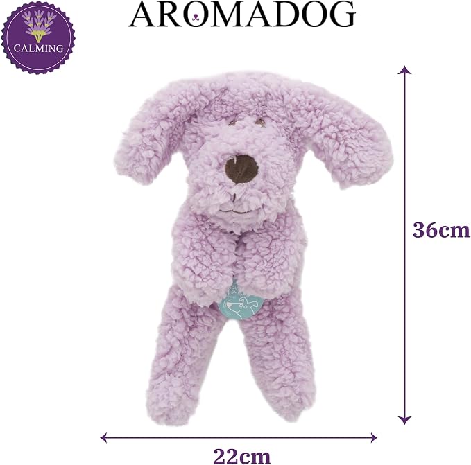 Rosewood Calm Fleece Flattie Dog Toy, with Calming Lavender Blend Essential Oils