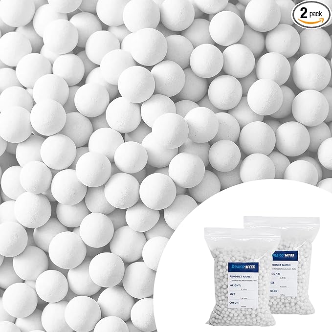 2026 Upgraded Condensate Neutralizer 6.6 lbs, 2-Packs, Acidic Condensate Neutralizer Pellets, 7-8mm Pellets for Water Heater Media Filter(2 Packs)