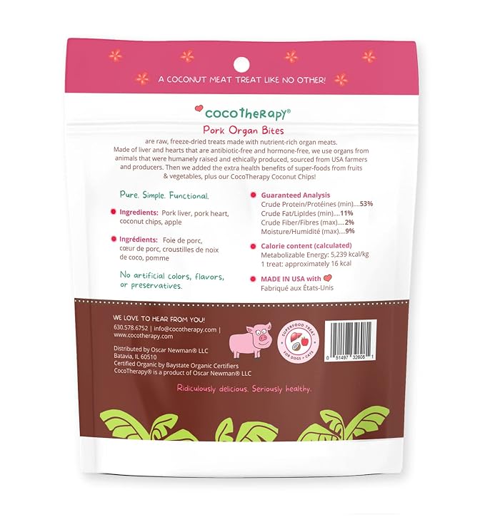 CocoTherapy Pork Organ Bites 3 Pack, 3 Ounces Each