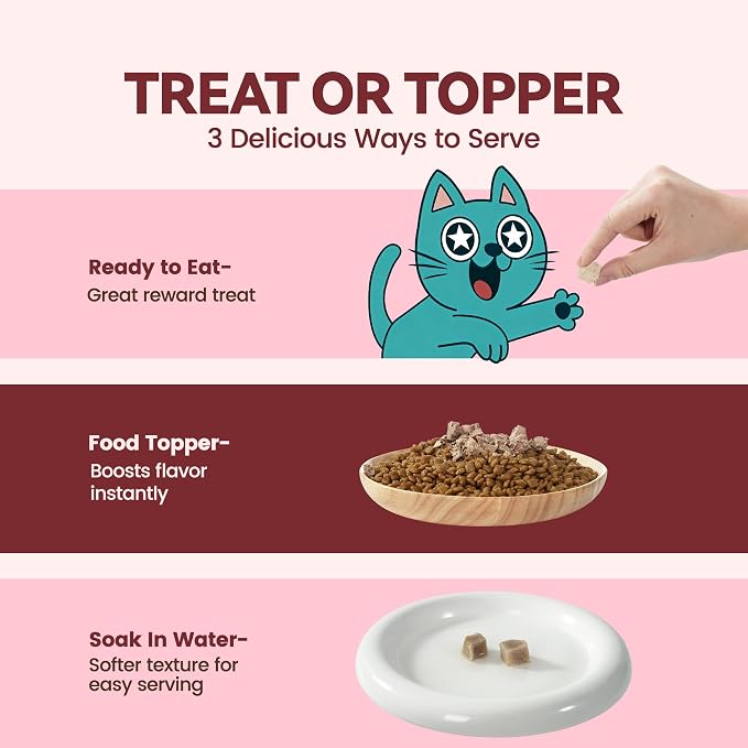Freeze Dried Beef Liver Cat & Dog Treats, 100% Single Ingredient High Protein Bites, Grain-Free Training Rewards & Food Topper, 2 oz