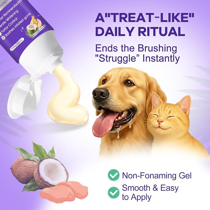 Cat Toothbrush Complete Kitty Dental Care Kit + 6% nHA Pet Dual-Enzymatic Toothpaste
