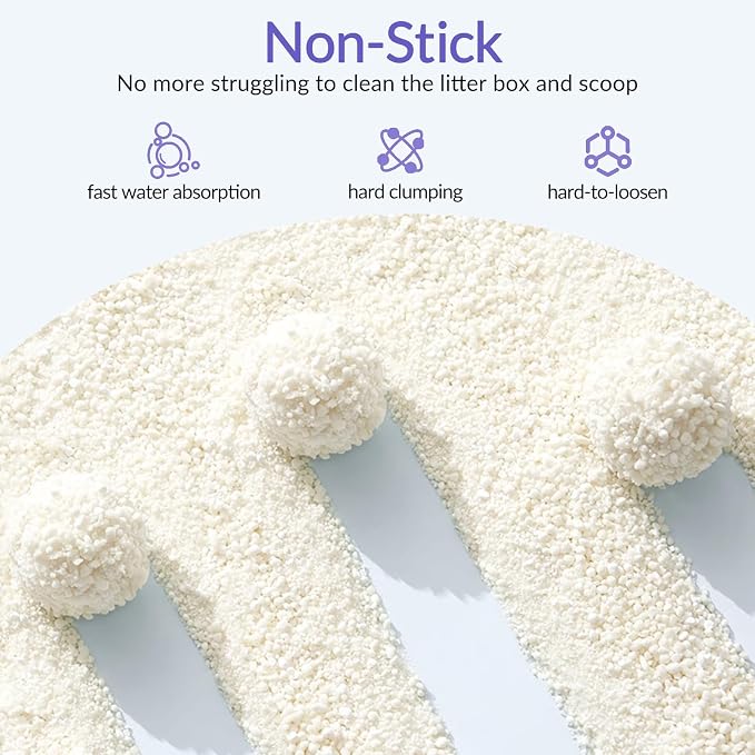 Non-Stick Ultra Clumping Cat Litter, Dust-Free Unscented Kitty Litter, Made of Pet Friendly Natural Tapioca Cassava, Odor Control, Last Twice as Long as Clay Litter, 9 lbs (7.5L) X 1 Pack