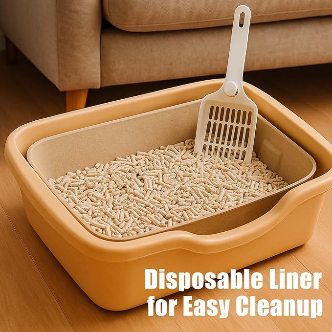 JINVOGREEN Disposable Litter Boxes for Cats, 8 Pack Cat Litter Trays for Travel, Temporary Use, or Liner – Leak-Proof, Eco-Friendly, Easy Clean-Up (16.1" x 12.4" x 3.7")