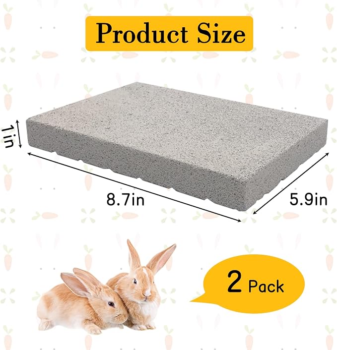 BNOSDM Rabbit Grinding Claw Pads Natural Hamster Lava Stone and Transparent Hamster Food and Water Bowl Mountain Fuji Style Glass for Hamsters Gerbils Mice Rats or Other Similar-Sized Pets