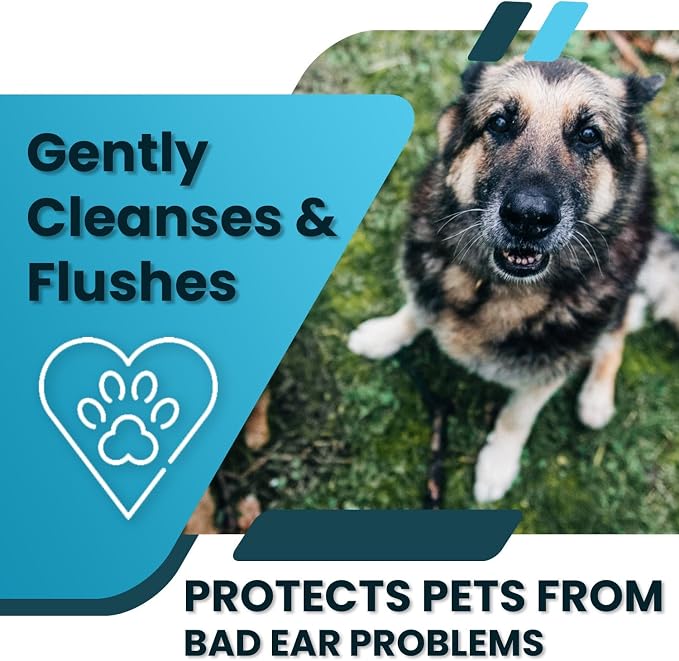 Truseb Cat & Dog Ear Infection Treatment Solution Flush – Medicated Ketoconazole TRIS with Trizmax EDTA (Tromethamine, Disodium Edta) Dog Ear Cleaner, Flush Wash (Ketoconazole Ear Infection Flush 24oz