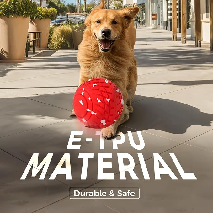 Diman Interactive Dog Ball Toys: Moving Dog Toys, Bouncing Dog Ball, Keeps Dogs Entertained & Active, E-TPU Waterproof, 3.2 inch (Red)