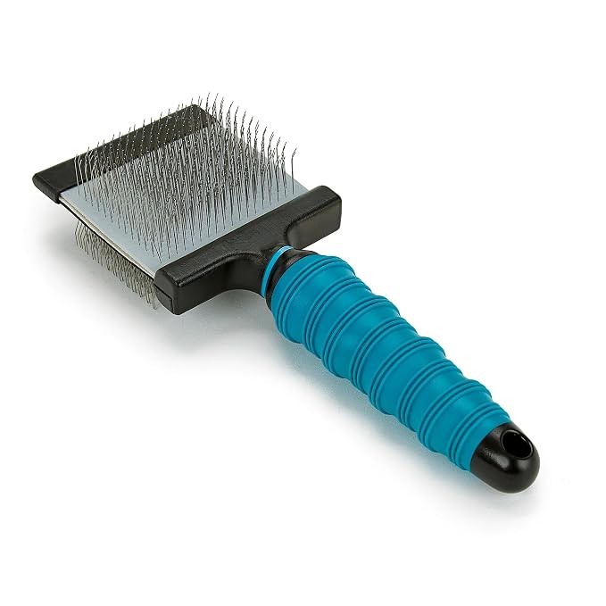 Dog and Cat Coat Grooming Tools Improved Double Sided Flexible Slicker Brushes (Set of Both Slicker Brushes)