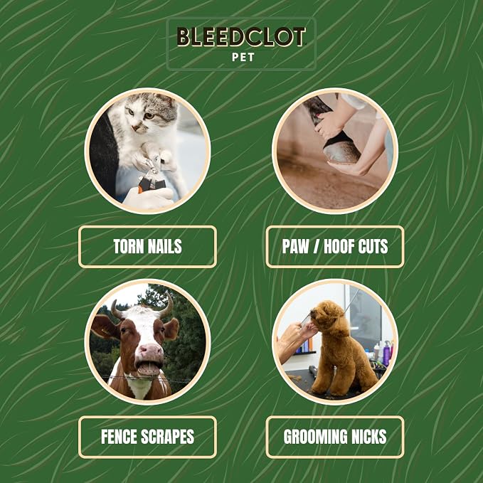First Aid Blood Clotting Powder | The Best for All Animals to Stop Bleeding, Guaranteed | for Minor Cuts and Severe Arterial Bleeding | from The Makers of BleedStop (4 Pouches (0.5 oz))