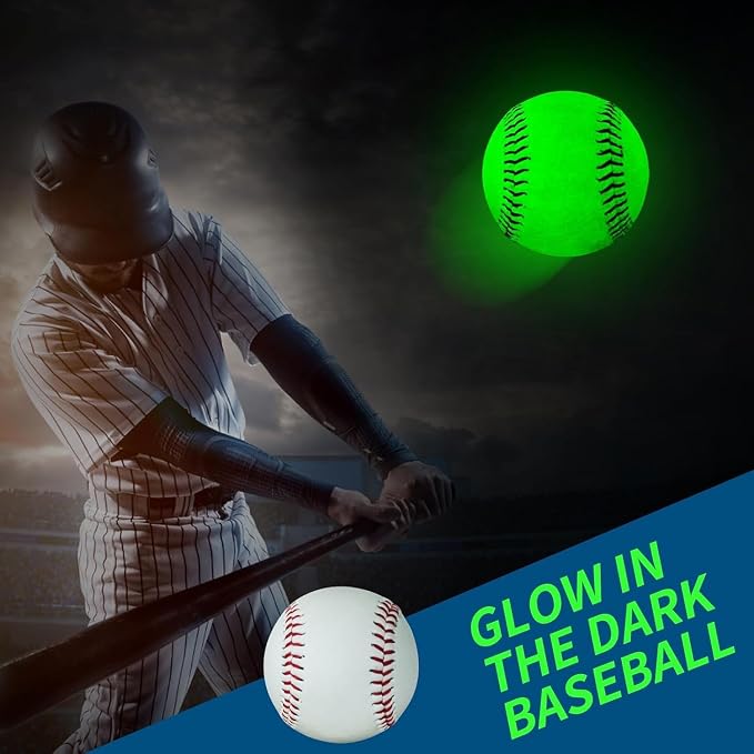 Light Up Baseball, Glow in The Dark Baseball Luminous Base Balls for Day & Night Games and Training Gift for Fans Games Official