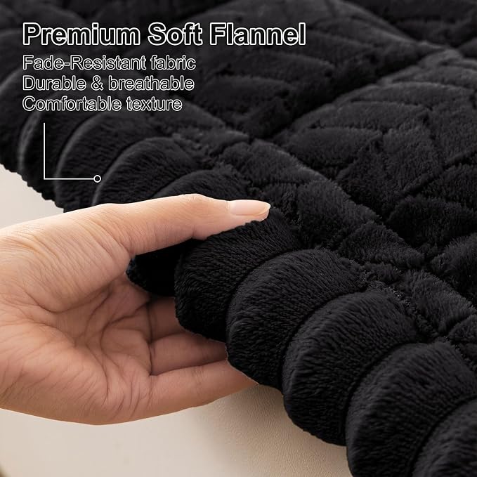Smiry Couch Cover for Dogs, Non Slip Fuzzy Pet Sofa Covers Washable for 3 Cushion Couch, Soft Thick Furniture Protector for Cats Dogs, Against Fur, Dirt, Scratch Resistant (Black, 43"x82.7")