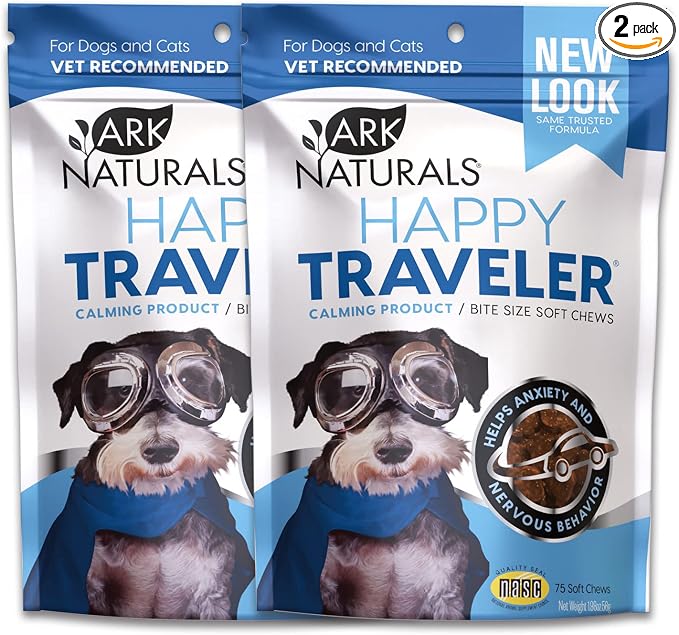 Ark Naturals Happy Traveler Calming Chews for Dogs, Bundle Pack