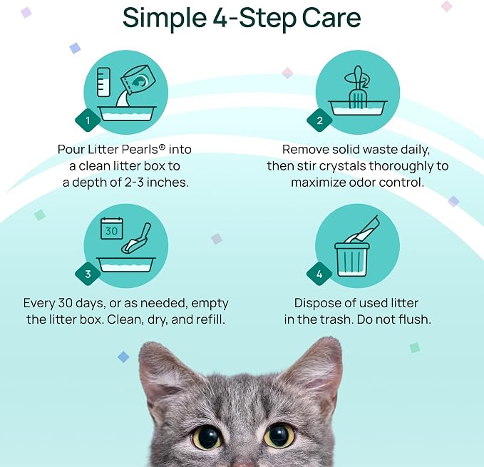 Litter Pearls Micro Fresh Scented Non-Clumping Crystal Cat Litter with Odorbond, 7 lb