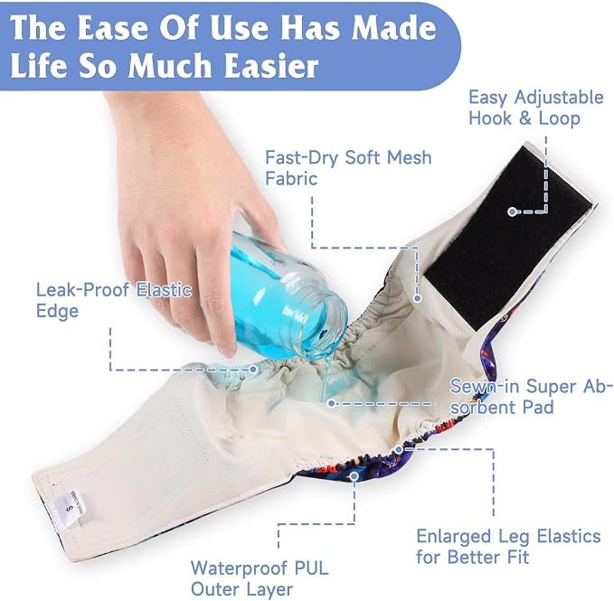Dog Diapers Male, Belly Bands for Male Dogs, High Absorbing Extra Small Male Dog Wraps for Doggie & Puppy in Incontinence or Excitable Urination and Training(XL)