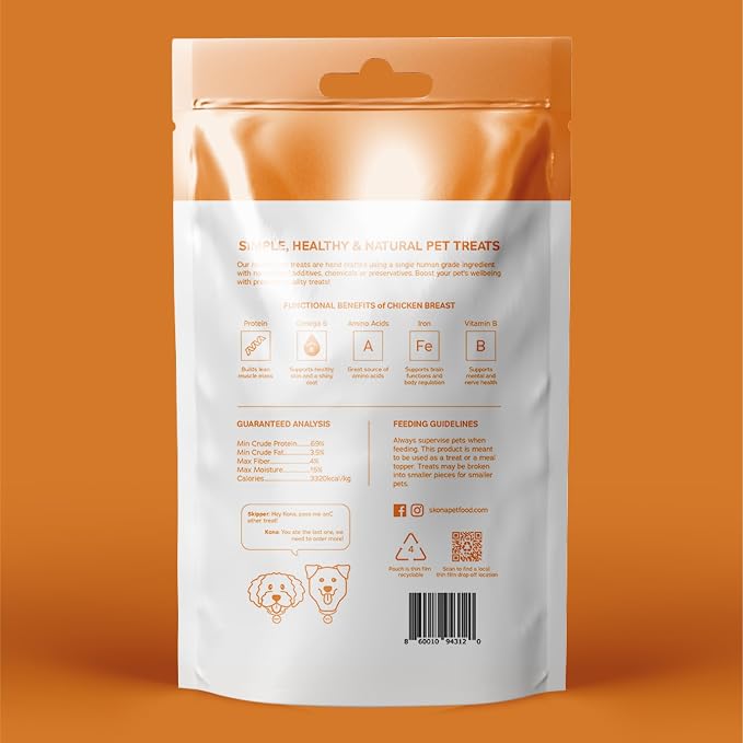 Skona Chicken & Beef Liver Jerky Treats Bundle (2X 4oz) | Single-Ingredient | Dogs & Cats | Protein-Rich, Hypoallergenic, Dental Care, Energy Boost | USA Made