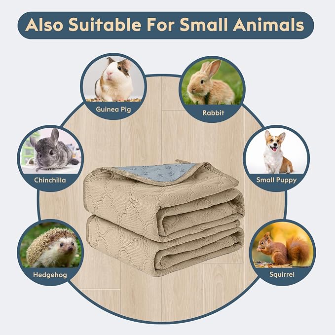 FunFurry Washable Pee Pads for Dogs - 2 Pack Reusable Waterproof Puppy Training Pads, Super Absorbent with Dog Paw Shape Non-Slip Backing (Cream, 36" X 36" - 2 Pack)