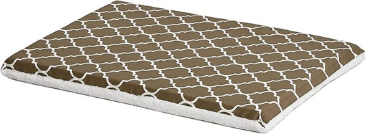 MidWest Homes for Pets Quiet Time Teflon Defender Dog Beds; Pet Beds Designed to Fit Folding Metal Dog Crates, Brown & White Geometric Pattern, 30-Inch