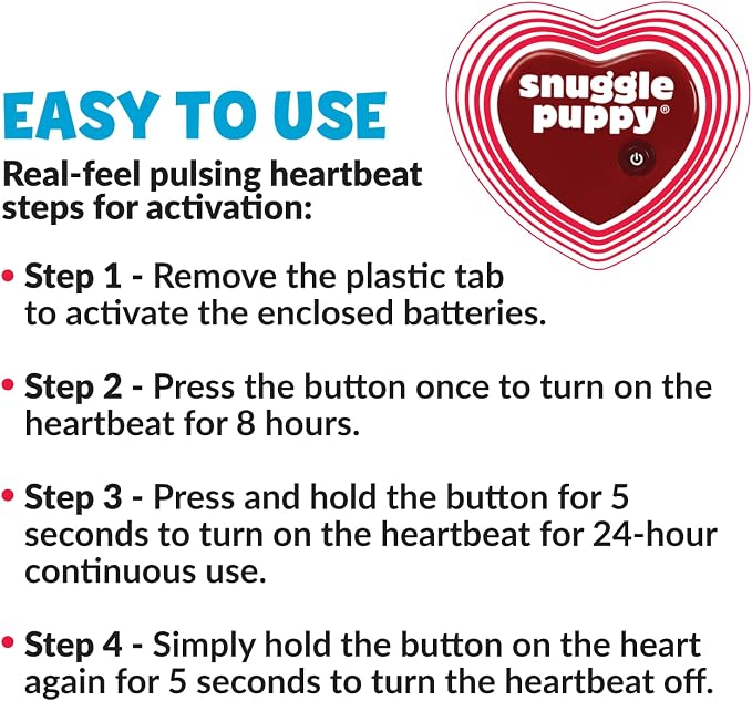 Snuggle Puppy Original Toys for Small Breeds - Heartbeat Puppy for Dogs - Pet Anxiety Relief and Calming Aid - Comfort Dog Toys for Behavioral Training. Heat Pack not Included