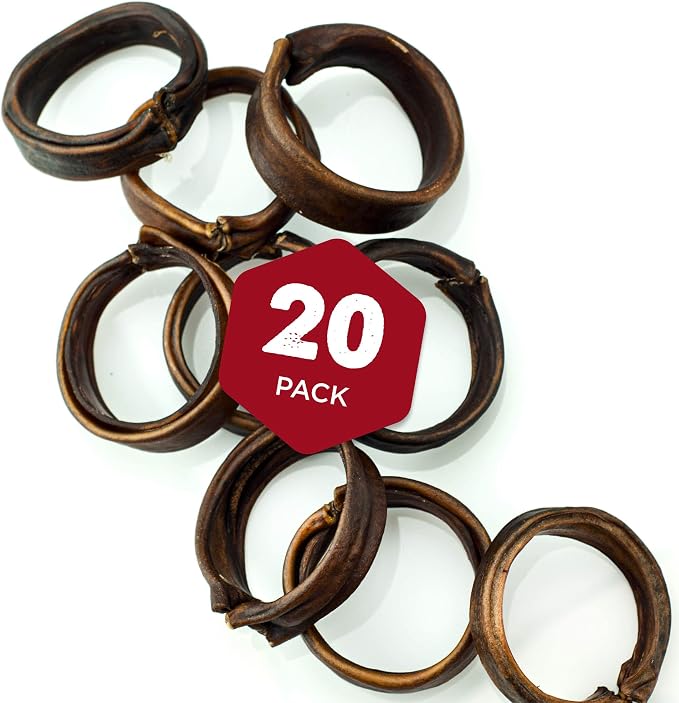 Best Bully Sticks Puppy Teething Rings - Single Ingredient Natural Collagen Puppy Chews for Teething - Bones for Small Dogs - Enrichment, Mental Stimulation, 20 Count