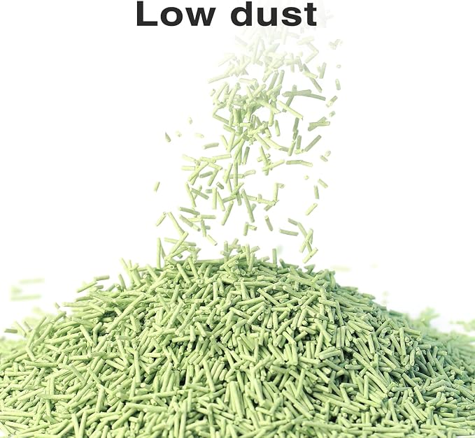 Cat Litter 12LB/2 Packs Dust-Free Clumping Tofu Cat Litter Quickly Absorb Odors Toilet Can Flush Into The Toilet Pure Natural tofu cat Litter (Green Tea)