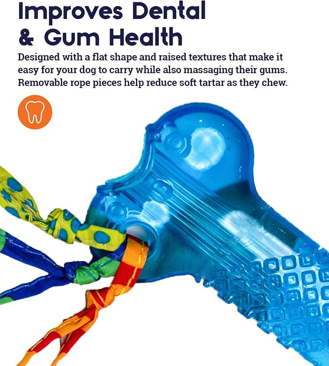 Bone Mini Dog Chew Toy & Treat Stuffer for Teething Puppies & Small Dogs up to 20 lbs, Bounces & Floats, Textured for Dental Support, Moderate Chewers, 5.5"