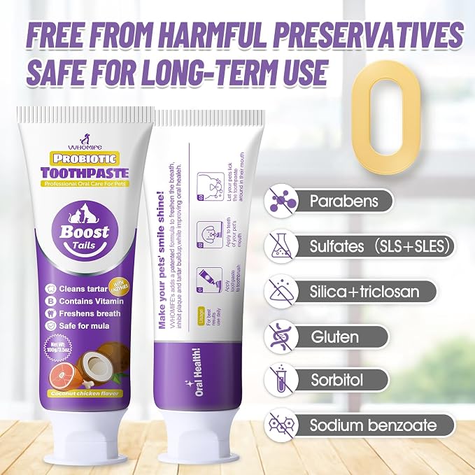Cat Toothbrush for Kitten Teeth Cleaning + Natural Coconut Oil Cat & Dog Toothpaste